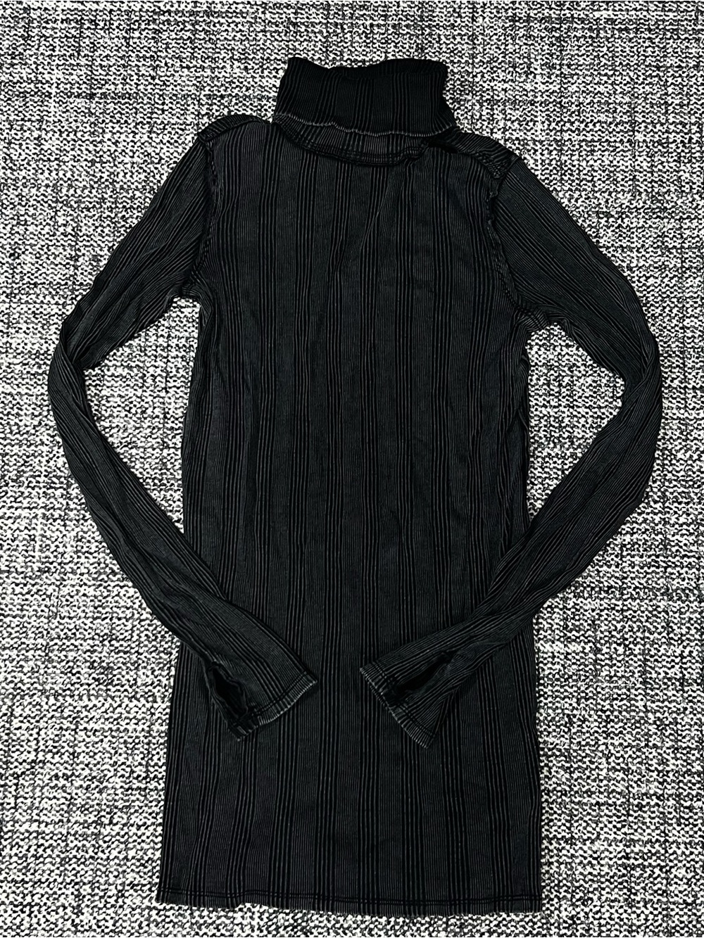Free People Black Ribbed Turtleneck Bodycon Dress - Picture 1 of 7